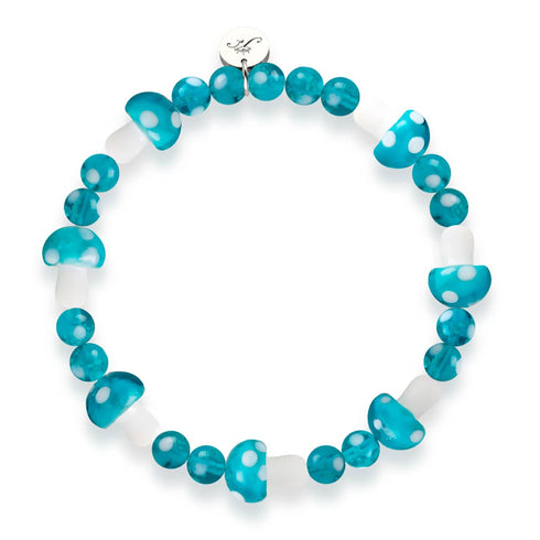 Bracelet de luxe en forme de champignon en verre Firefly en argent sterling 925
